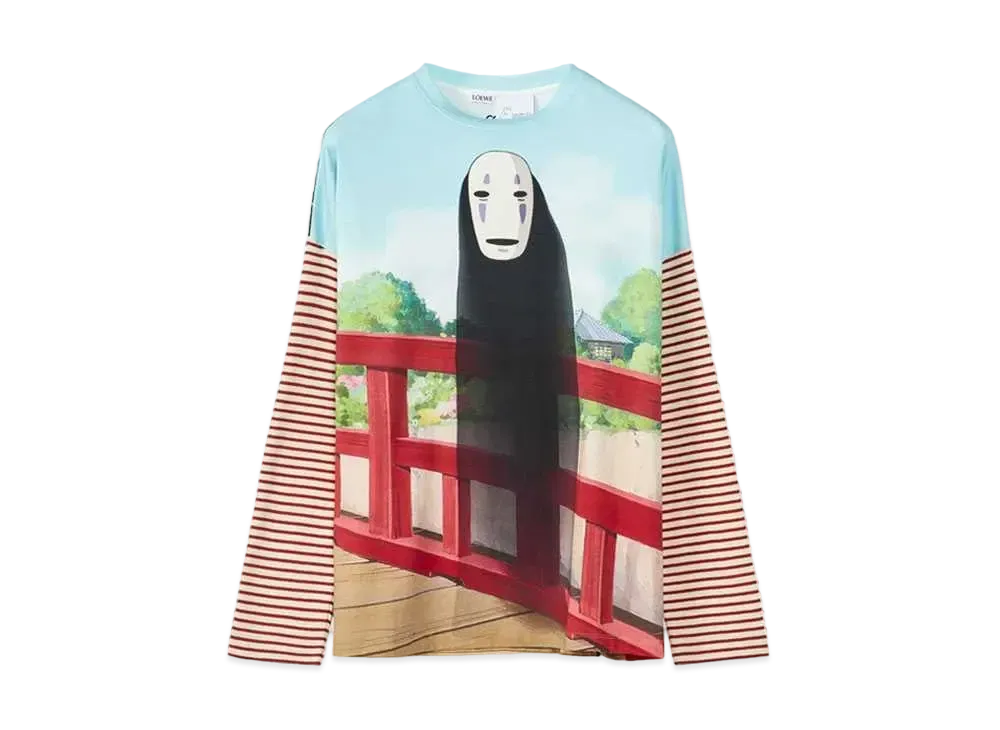 LOEWE x Spirited Away Kaonashi Long Sleeve T-shirt In Cotton "Multicolor/Red"