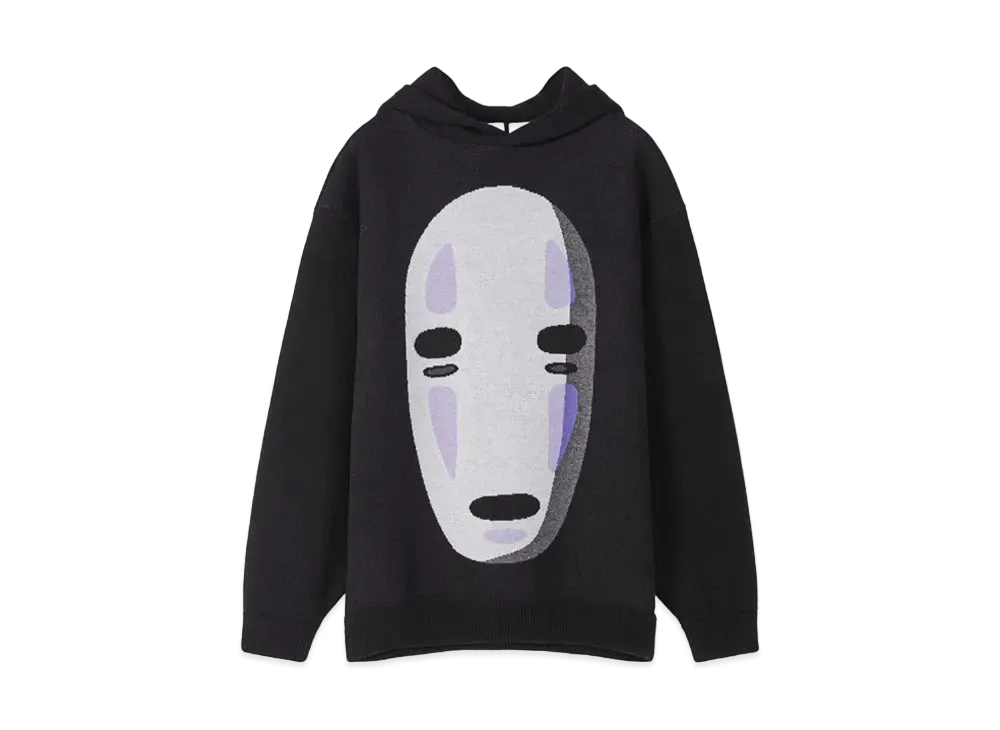 LOEWE x Spirited Away Kaonashi Knit Hoodie In Cotton "Black"
