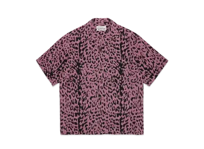 WACKO MARIA Leopard Open Collar Shirt "Burgundy"