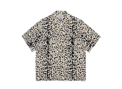 WACKO MARIA Leopard Open Collar Shirt "Beige"