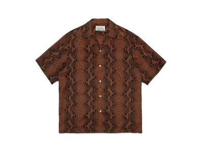 WACKO MARIA Python Open Collar Shirt "Brown"