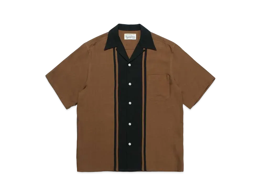 ルナマリア goa フード付きグレーシャツ➕フード付きブラウンシャツセット WACKO MARIA Two Tone 50's Open Collar Shirt 