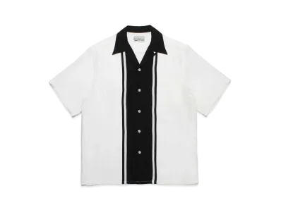 WACKO MARIA Two Tone 50's Open Collar Shirt "White"