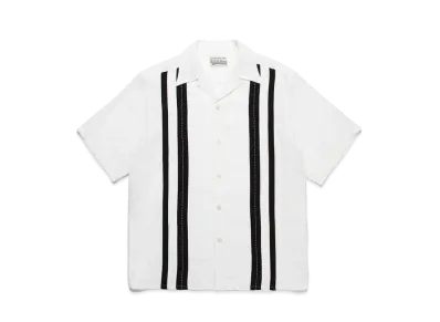 WACKO MARIA Two Tone 50's Open Collar Shirt #1 "White"