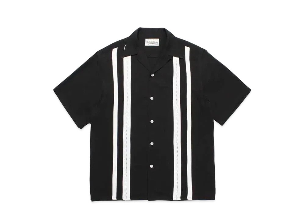 WACKO MARIA Two Tone 50's Open Collar Shirt #1 "Black"