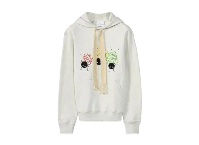 LOEWE x Spirited Away Susuwatari Anagram Hoodie In Cotton "Ecru/Black"