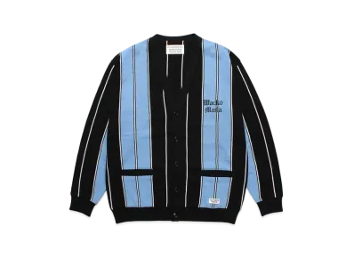 WACKO MARIA Striped Knit Jacquard Cardigan "Blue"