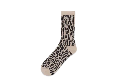 WACKO MARIA Leopard Jacquard Socks "Yellow"