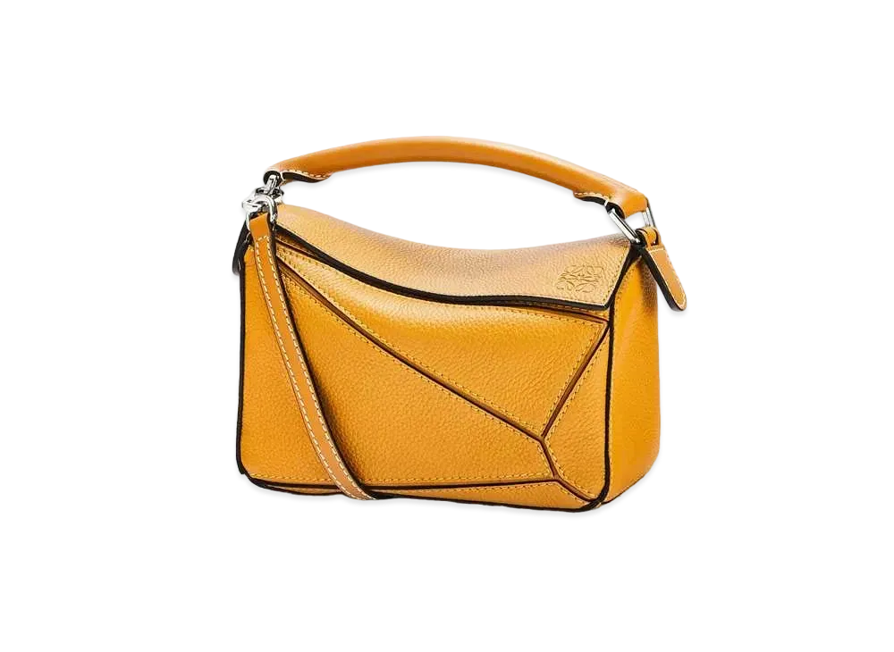 LOEWE Mini Puzzle Bag In Soft Grained Calfskin "Sunflower"