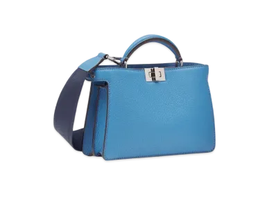 FENDI Peekaboo ISeeU XCross Leather Bag "Blue"