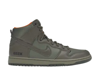 Nike SB Dunk High Frank Kozik "Steel Green/Olive Khaki-Safety Orange"