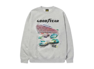 HUF x GOODYEAR Team HUF Crewneck "Heather Grey"
