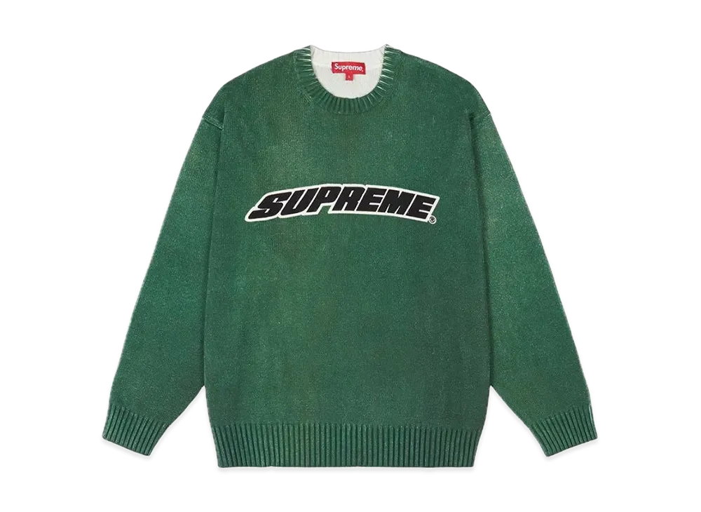シュプリーム プリンティド ウォッシュト セーター "オリーブ"