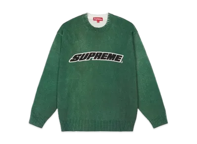 Supreme Printed Washed Sweater "Olive"
