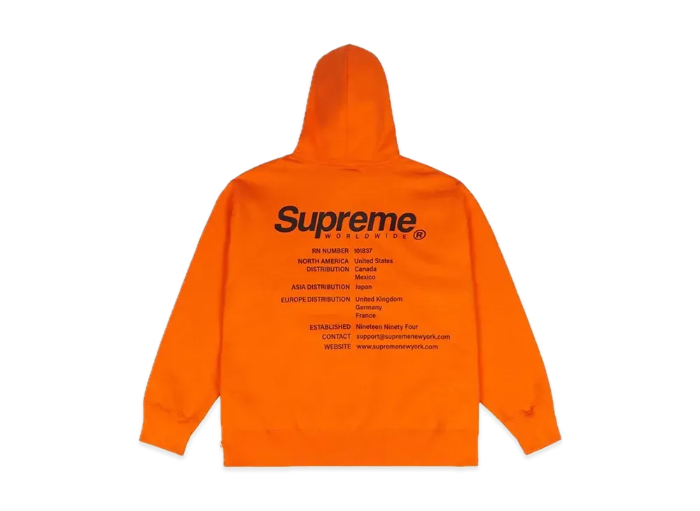 Supreme Worldwide Hooded Sweatshirt "Dark Orange"