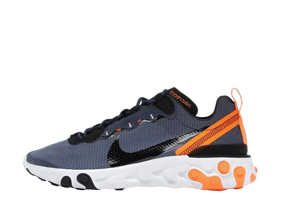 ナイキ リアクト エレメント 55 SE "ミッドナイト ネイビー/トータル オレンジ"