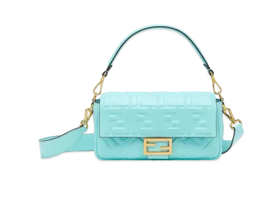 FENDI Baguette Nappa Leather Bag "Turquoise"
