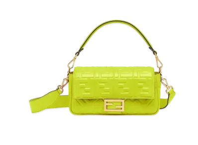 FENDI Baguette Nappa Leather Bag "Acid Green"