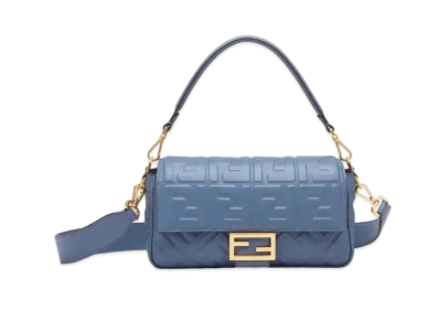 FENDI Baguette Nappa Leather Bag "Blue"