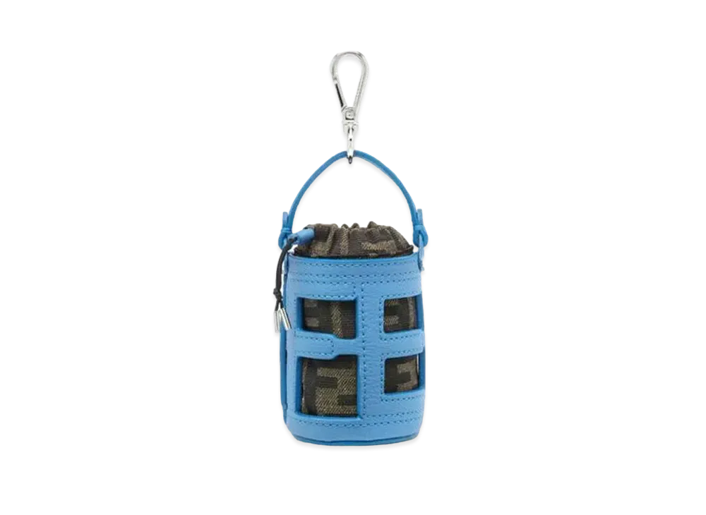 FENDI Bucket Bag Charm Leather "Light Blue"