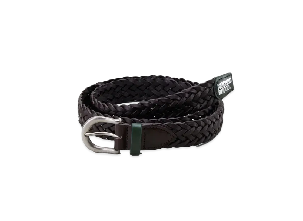 NEIGHBORHOOD Leather Mesh Belt "Brown"