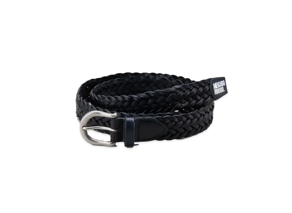 NEIGHBORHOOD Leather Mesh Belt "Black"