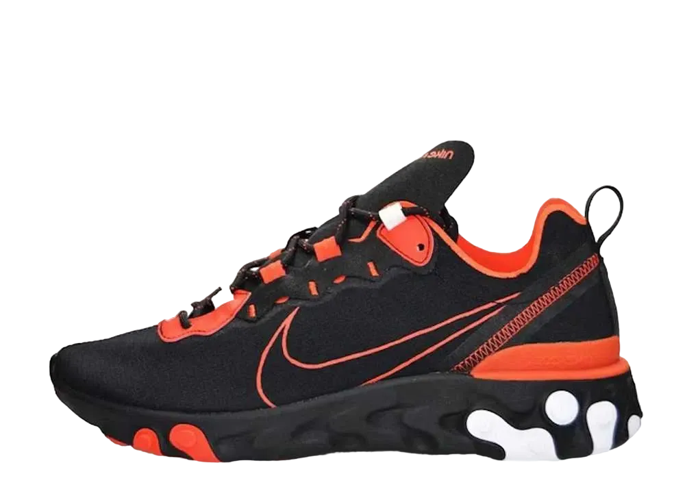 Nike React Element 55 Script Swoosh "Black/University Red"