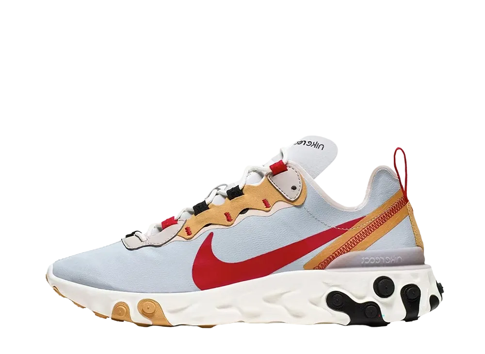 ナイキ リアクト エレメント55 "ピュアプラチナム/クラブゴールド"