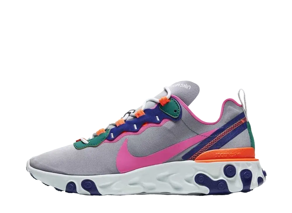 ナイキ ウィメンズ リアクト エレメント 55 "ウルフ グレイ/マルチ カラー"