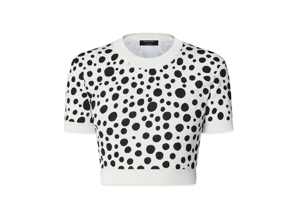 Louis Vuitton x Yayoi Kusama Short Sleeves Knit Top Infinity Dots "Blanc/Noir"