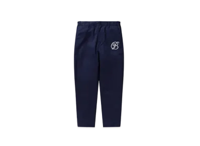 Black Eye Patch B Emblem Cotton Tailored Pants "Navy"