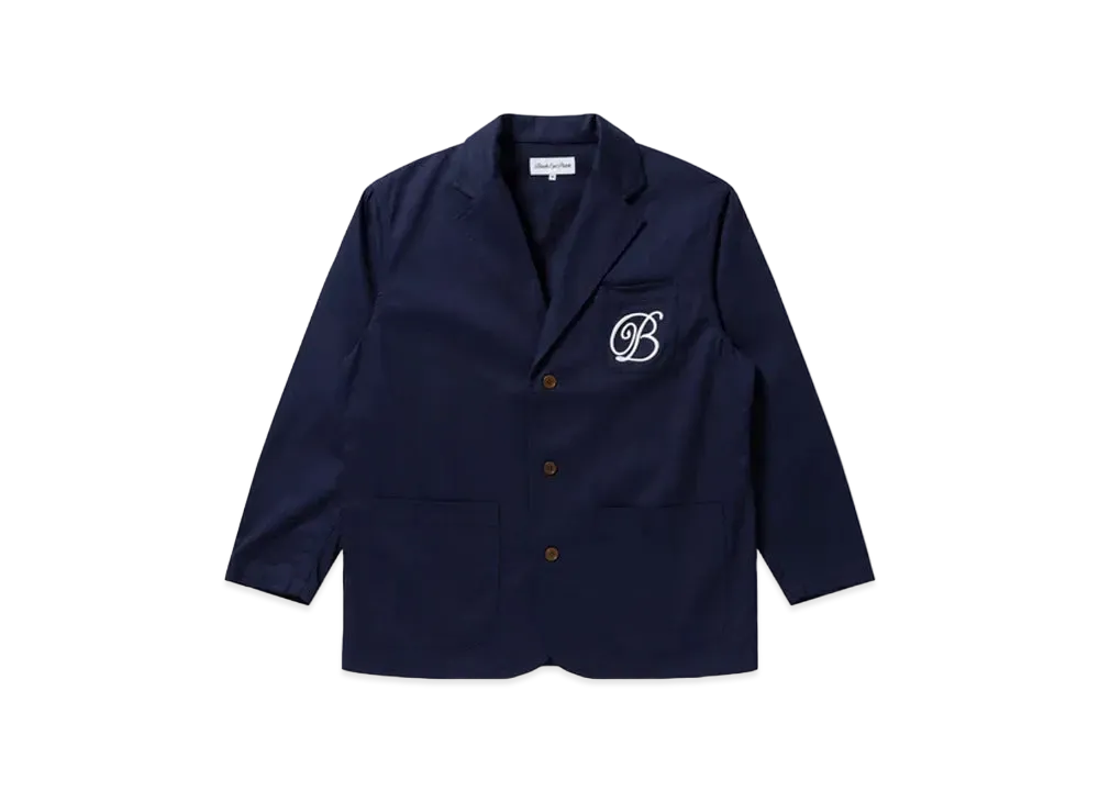 Black Eye Patch B Emblem Cotton Tailored Jacket "Navy"