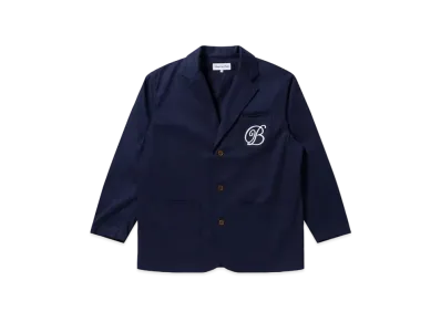 Black Eye Patch B Emblem Cotton Tailored Jacket "Navy"