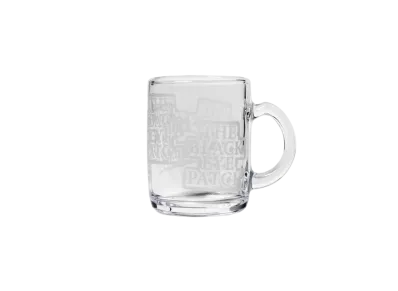 Black Eye Patch Double OG Label Glass Mug "Clear"