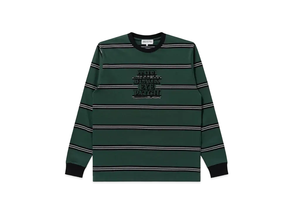 Black Eye Patch OG Logo Stripe LS Tee "Green"