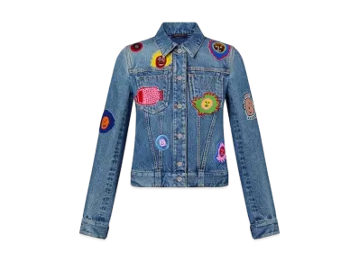 Louis Vuitton x Yayoi Kusama Faces Patches Fitted Denim Jacket My Eternal Soul "Blue"