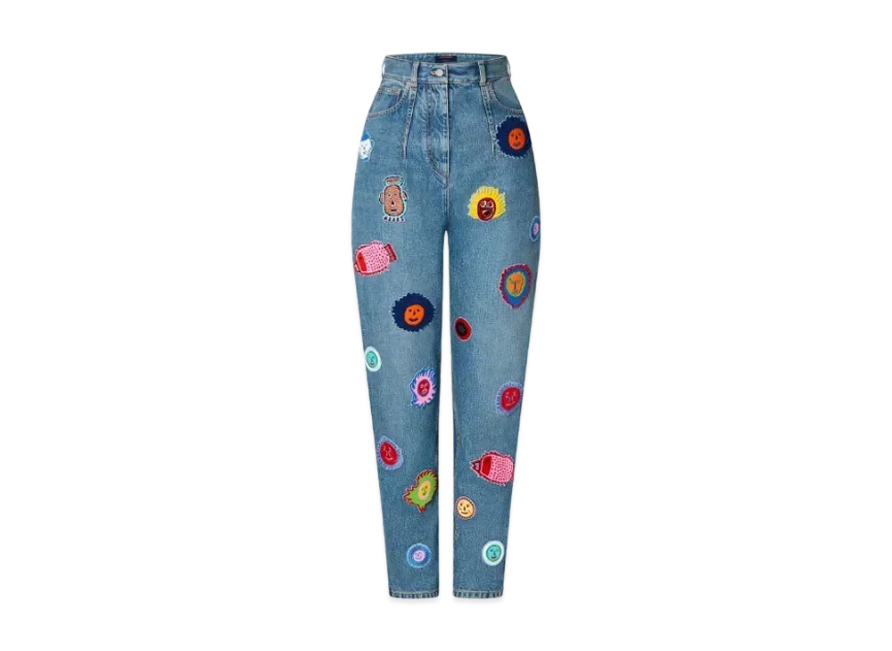 Louis Vuitton x Yayoi Kusama Faces Patches Denim Jeans My Eternal Soul "Blue"