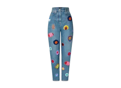 Louis Vuitton x Yayoi Kusama Faces Patches Denim Jeans My Eternal Soul "Blue"