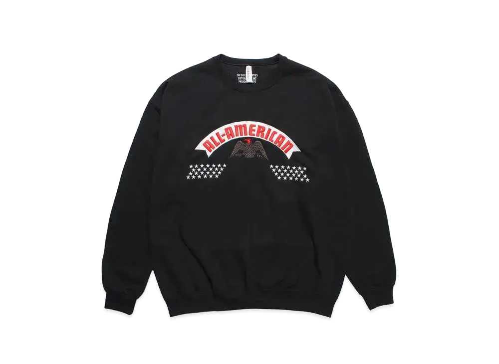 WACKO MARIA Crew Neck Sweat Shirt "Black"