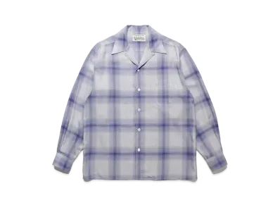 WACKO MARIA Check Open Collar Shirt "White Purple"
