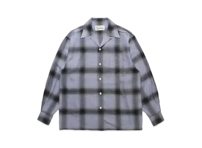 WACKO MARIA Check Open Collar Shirt "Purple Black"