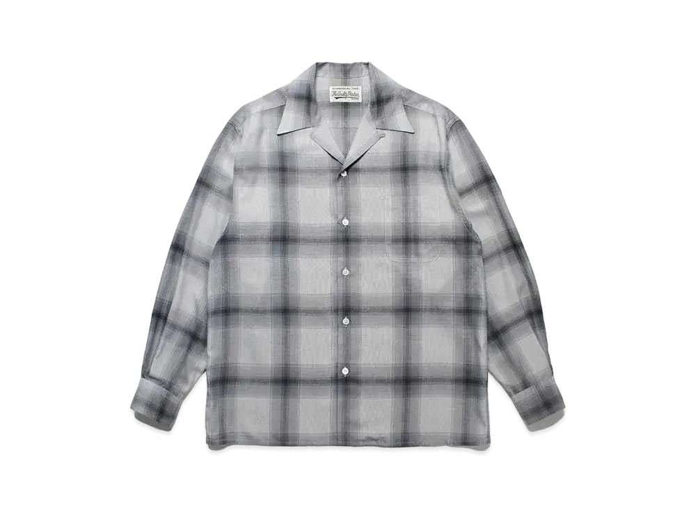 WACKO MARIA Check Open Collar Shirt "White Black"