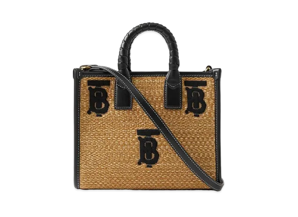 Burberry Mini Freya Tote "Natural/Black"