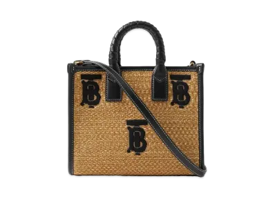Burberry Mini Freya Tote "Natural/Black"