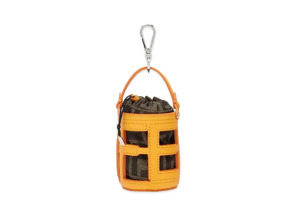 FENDI Bucket Bag Charm Leather "Orange"