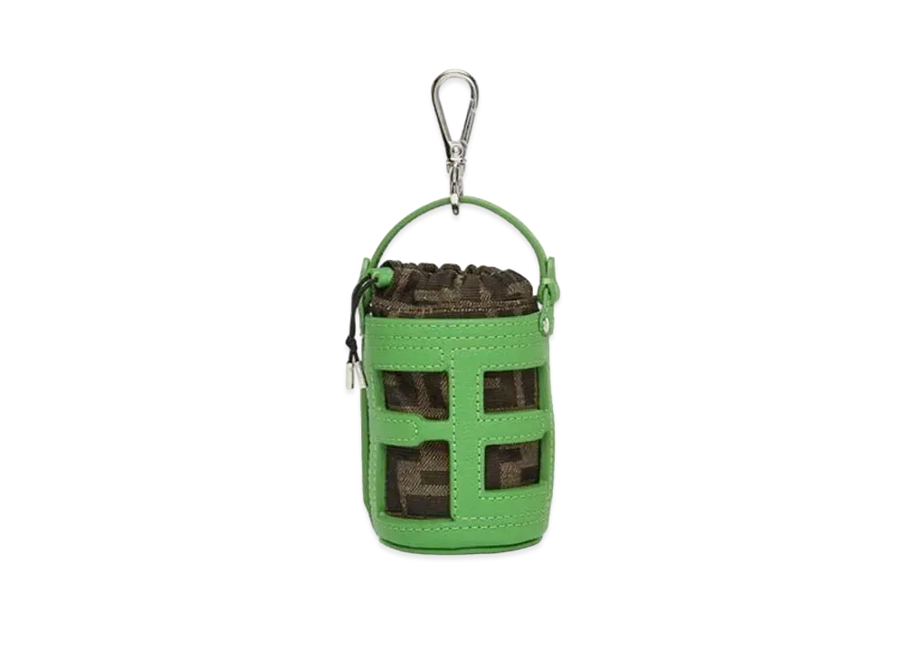 FENDI Bucket Bag Charm Leather "Green"
