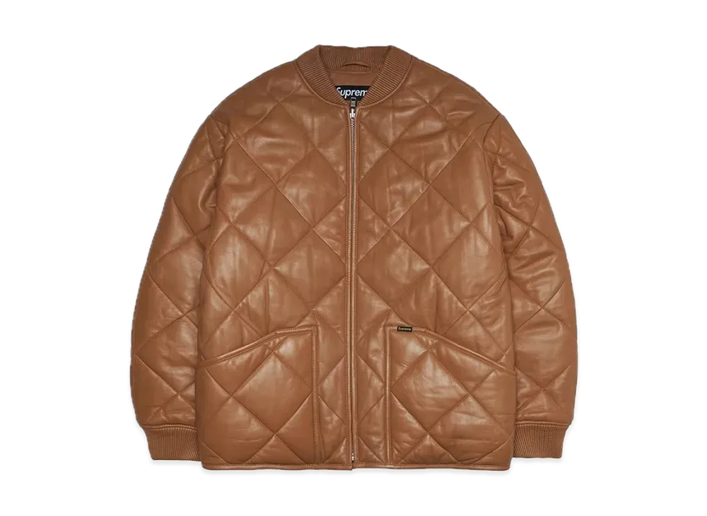 Supreme Quilted Leather Work Jacket "Tan"