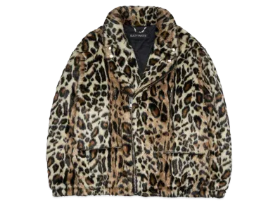 WACKO MARIA Leopard Fur Double Riders Jacket "Beige"