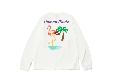 HUMAN MADE Flamingo L/S T-Shirt "White"