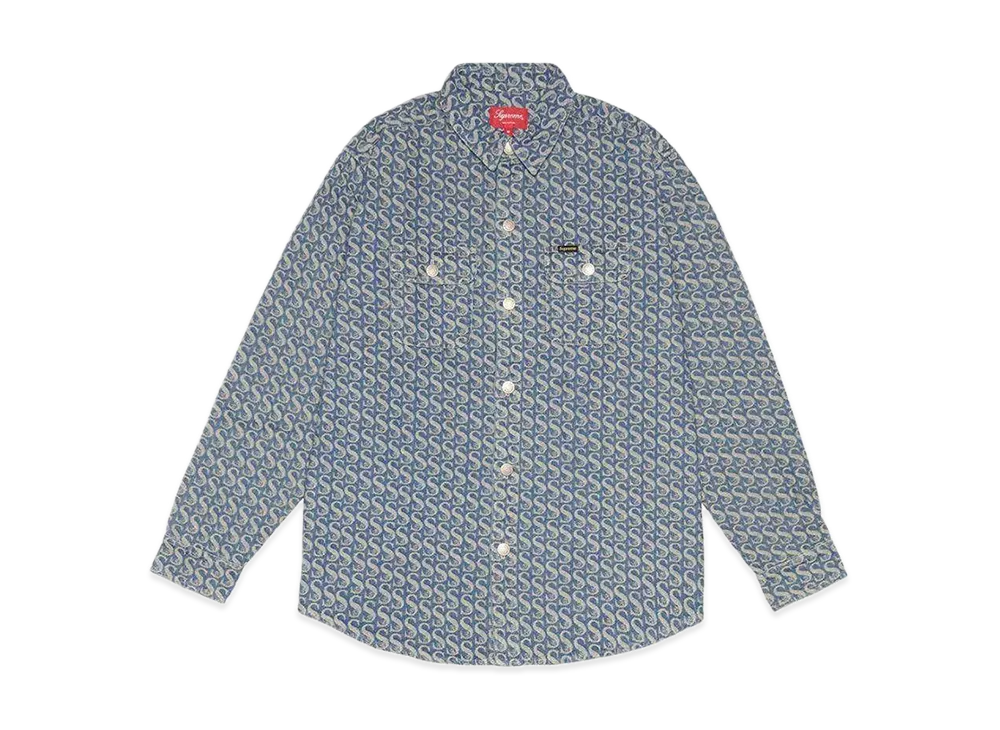 Supreme Monogram Denim Shirt "Blue"